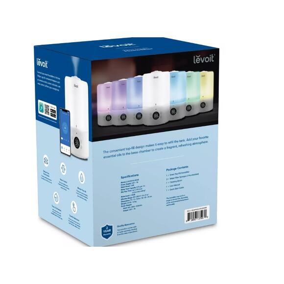 Levoit 200S Dual Smart Top Fill Humidifier: Cool Mist, Ultrasonic, No Filter, - Picture 2 of 5